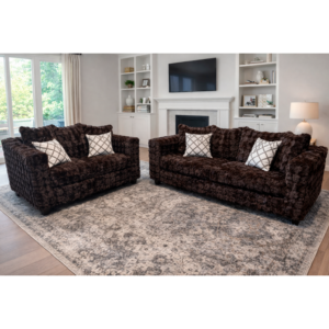 BUBBLES BROWN SOFA / LOVESEAT